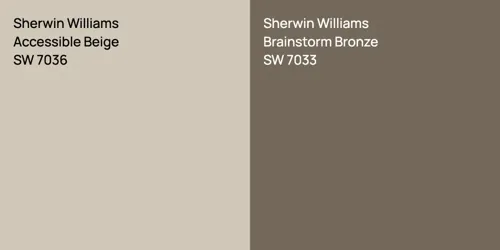 SW 7036 Accessible Beige vs SW 7033 Brainstorm Bronze