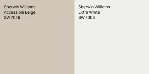 SW 7036 Accessible Beige vs SW 7006 Extra White