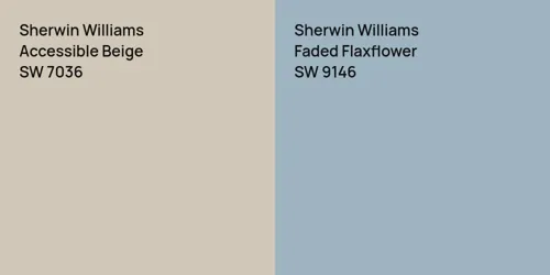 SW 7036 Accessible Beige vs SW 9146 Faded Flaxflower