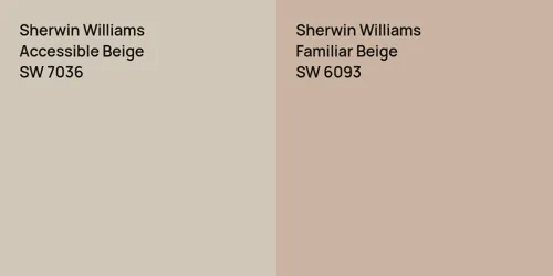 SW 7036 Accessible Beige vs SW 6093 Familiar Beige