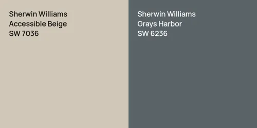 SW 7036 Accessible Beige vs SW 6236 Grays Harbor