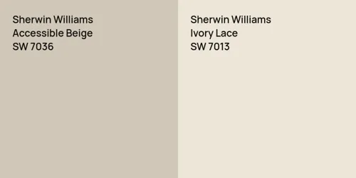 SW 7036 Accessible Beige vs SW 7013 Ivory Lace