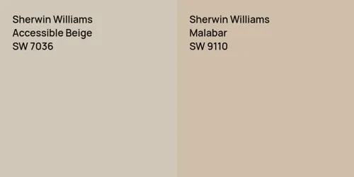 SW 7036 Accessible Beige vs SW 9110 Malabar