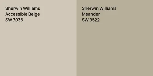 SW 7036 Accessible Beige vs SW 9522 Meander