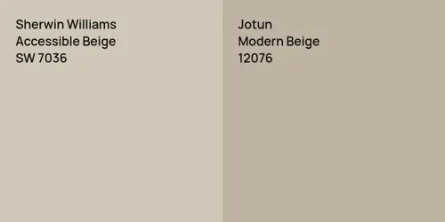 SW 7036 Accessible Beige vs 12076 Modern Beige