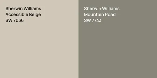 SW 7036 Accessible Beige vs SW 7743 Mountain Road