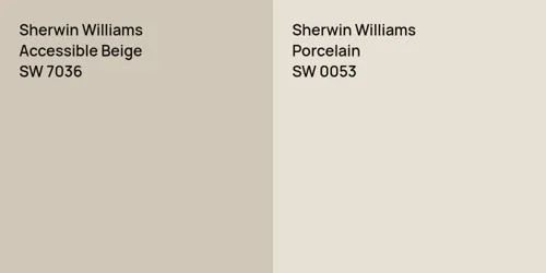 SW 7036 Accessible Beige vs SW 0053 Porcelain