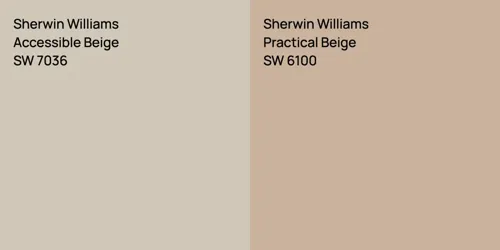 SW 7036 Accessible Beige vs SW 6100 Practical Beige