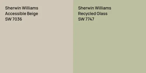 SW 7036 Accessible Beige vs SW 7747 Recycled Glass