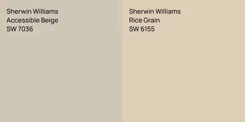 SW 7036 Accessible Beige vs SW 6155 Rice Grain