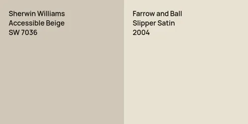 SW 7036 Accessible Beige vs 2004 Slipper Satin