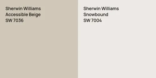 SW 7036 Accessible Beige vs SW 7004 Snowbound