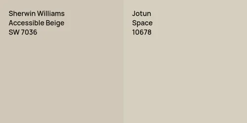 SW 7036 Accessible Beige vs 10678 Space