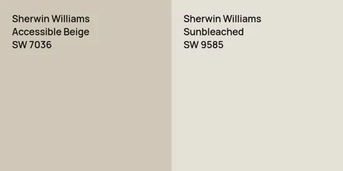 SW 7036 Accessible Beige vs SW 9585 Sunbleached