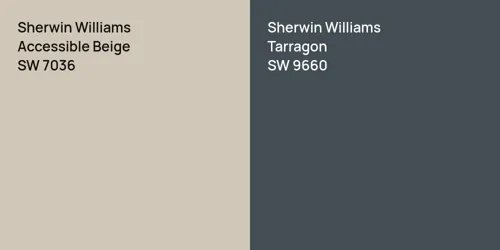 SW 7036 Accessible Beige vs SW 9660 Tarragon