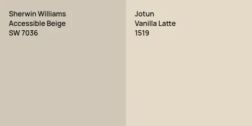 SW 7036 Accessible Beige vs 1519 Vanilla Latte