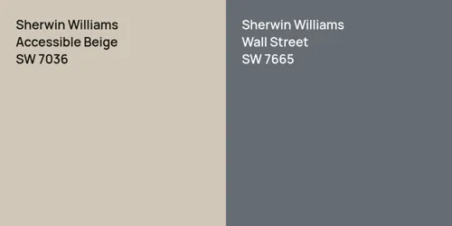 SW 7036 Accessible Beige vs SW 7665 Wall Street