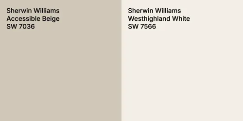 SW 7036 Accessible Beige vs SW 7566 Westhighland White