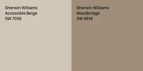 SW 7036 Accessible Beige vs SW 9618 Woodbridge