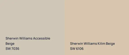 SW 7036 Accessible Beige vs SW 6106 Kilim Beige