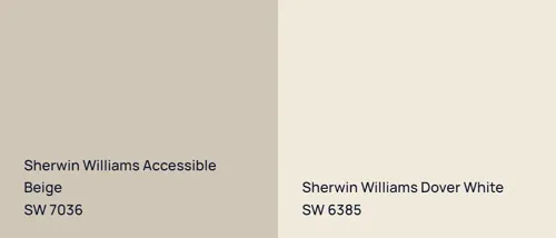 SW 7036 Accessible Beige vs SW 6385 Dover White