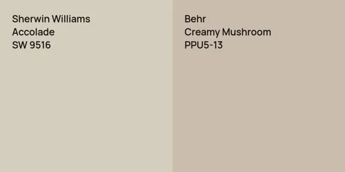 SW 9516 Accolade vs PPU5-13 Creamy Mushroom