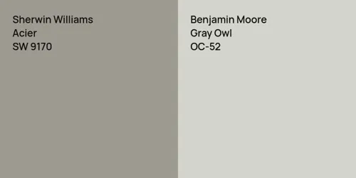 SW 9170 Acier vs OC-52 Gray Owl