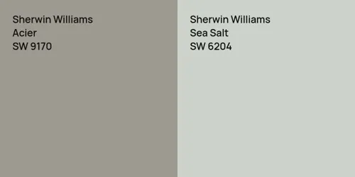 SW 9170 Acier vs SW 6204 Sea Salt