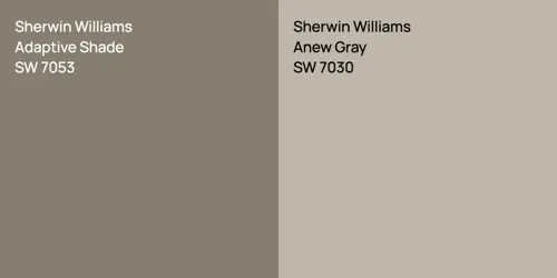 SW 7053 Adaptive Shade vs SW 7030 Anew Gray