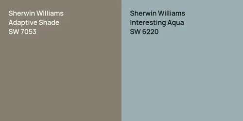 SW 7053 Adaptive Shade vs SW 6220 Interesting Aqua