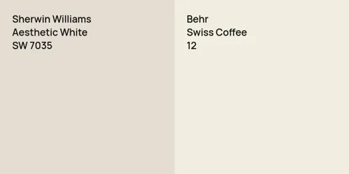 SW 7035 Aesthetic White vs 12 Swiss Coffee