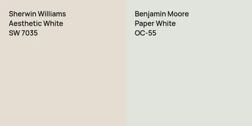 SW 7035 Aesthetic White vs OC-55 Paper White