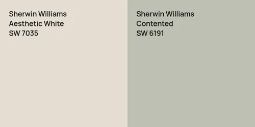 SW 7035 Aesthetic White vs SW 6191 Contented