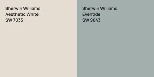 SW 7035 Aesthetic White vs SW 9643 Eventide