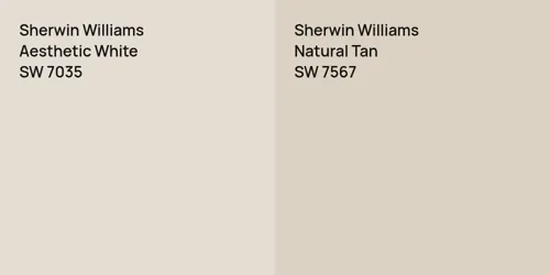 SW 7035 Aesthetic White vs SW 7567 Natural Tan