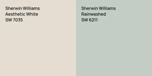 SW 7035 Aesthetic White vs SW 6211 Rainwashed