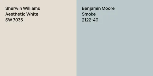 SW 7035 Aesthetic White vs 2122-40 Smoke