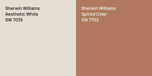 SW 7035 Aesthetic White vs SW 7702 Spiced Cider