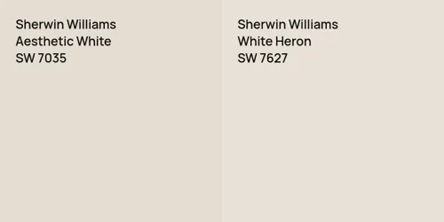 SW 7035 Aesthetic White vs SW 7627 White Heron