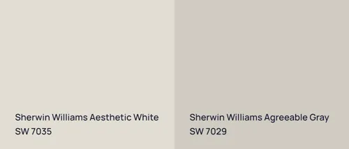 SW 7035 Aesthetic White vs SW 7029 Agreeable Gray