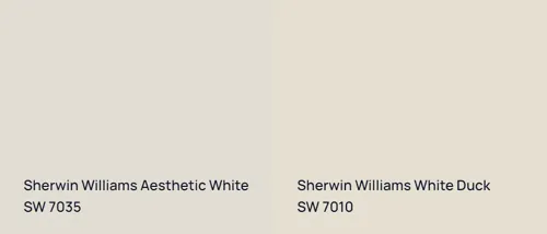 SW 7035 Aesthetic White vs SW 7010 White Duck