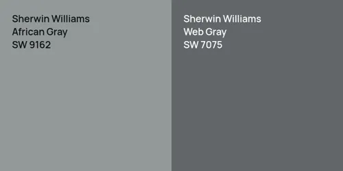 SW 9162 African Gray vs SW 7075 Web Gray