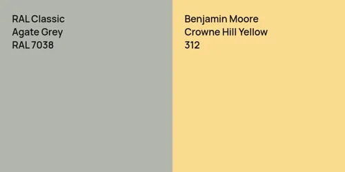 RAL 7038 Agate Grey vs 312 Crowne Hill Yellow