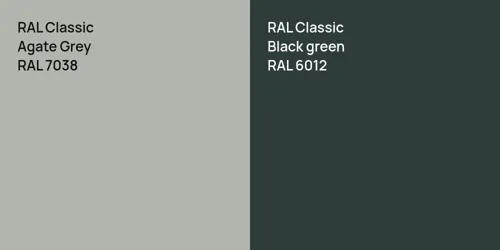 RAL 7038 Agate Grey vs RAL 6012  Black green