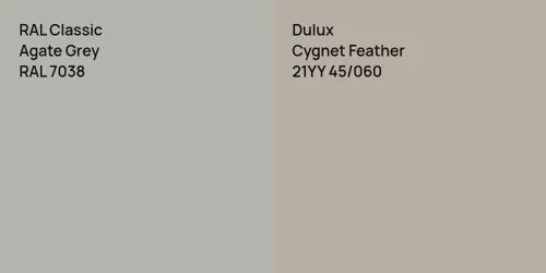 RAL 7038 Agate Grey vs 21YY 45/060 Cygnet Feather