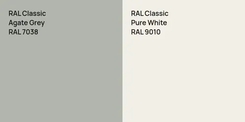 RAL 7038 Agate Grey vs RAL 9010 Pure White