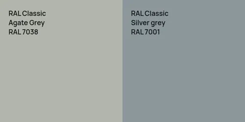 RAL 7038 Agate Grey vs RAL 7001  Silver grey