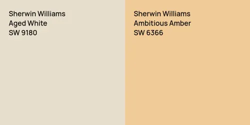 SW 9180 Aged White vs SW 6366 Ambitious Amber