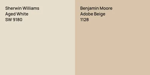 SW 9180 Aged White vs 1128 Adobe Beige