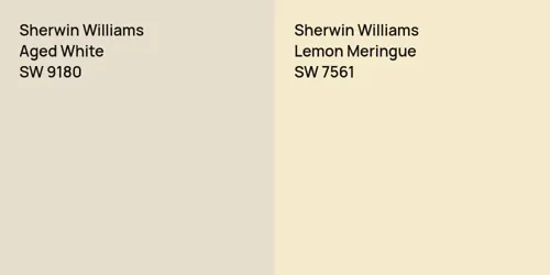 SW 9180 Aged White vs SW 7561 Lemon Meringue